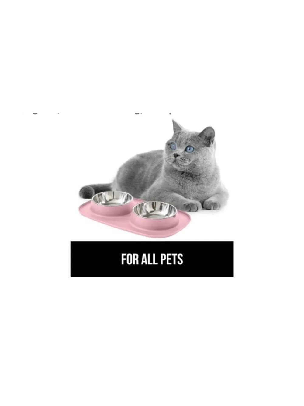 Gorilla Grip Dog Cat Feeding Mat Bowl Set BPA-Free Silicone Base Stainless Steel